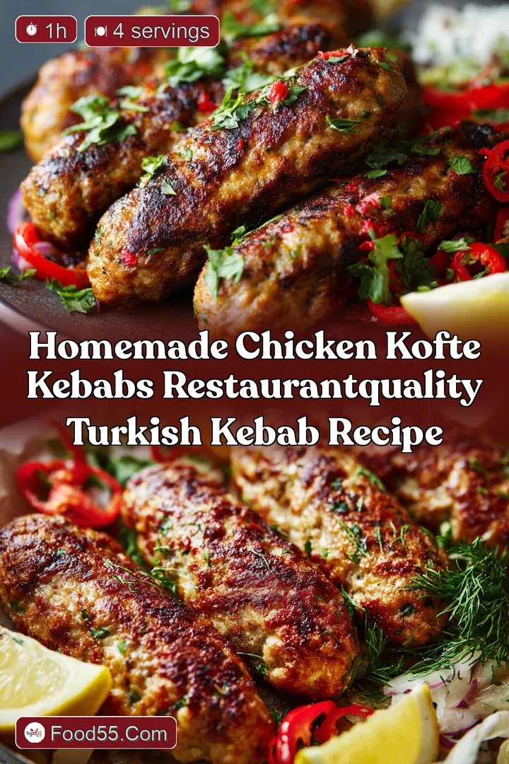 Homemade Chicken Kofte Kebabs RestaurantQuality Turkish Kebab Recipe