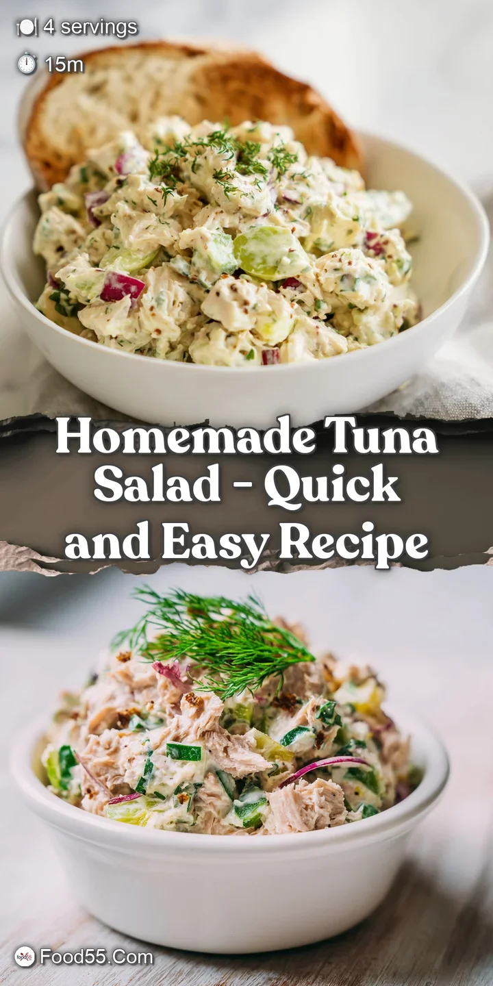Tuna In A Salad Recipe for 4 Servings: Creamy and Crisp - appetizing dish ready to serve