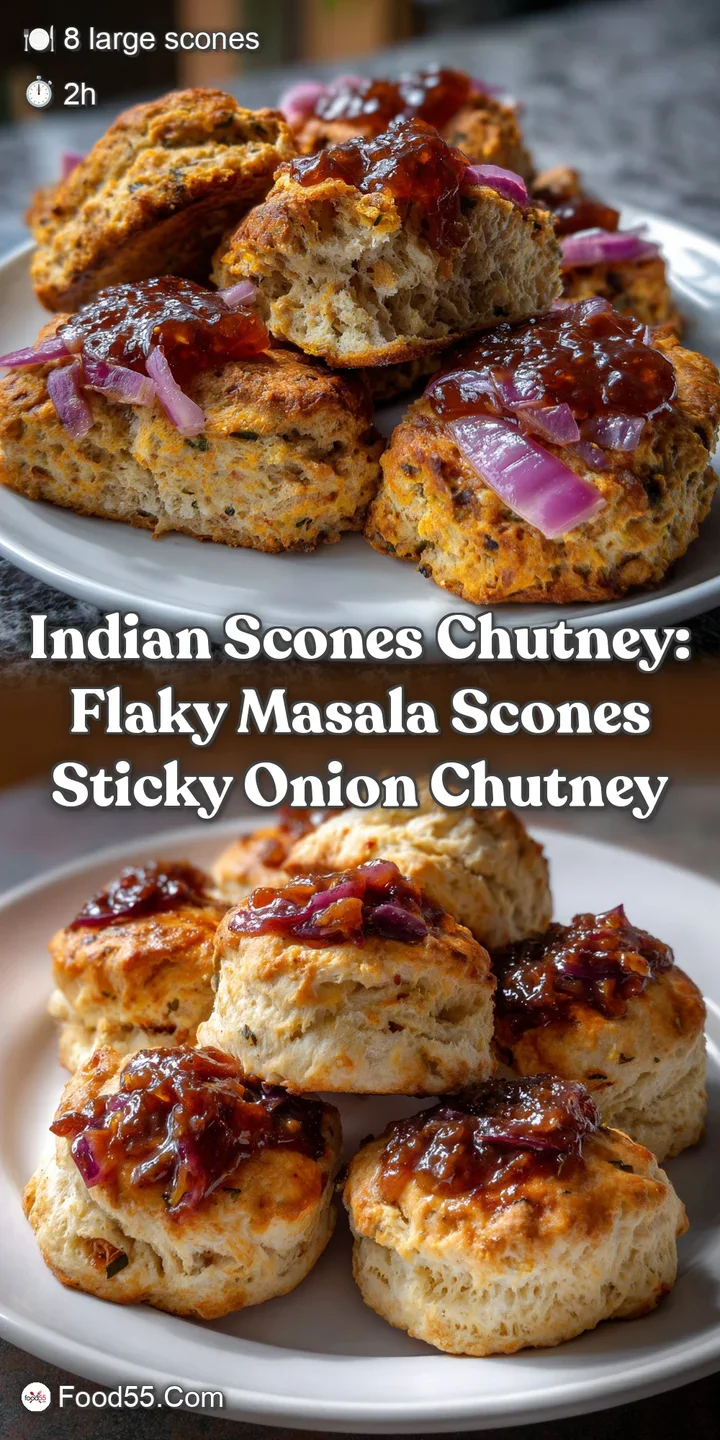 Indian Scones Chutney: Flaky Masala Scones Sticky Onion Chutney