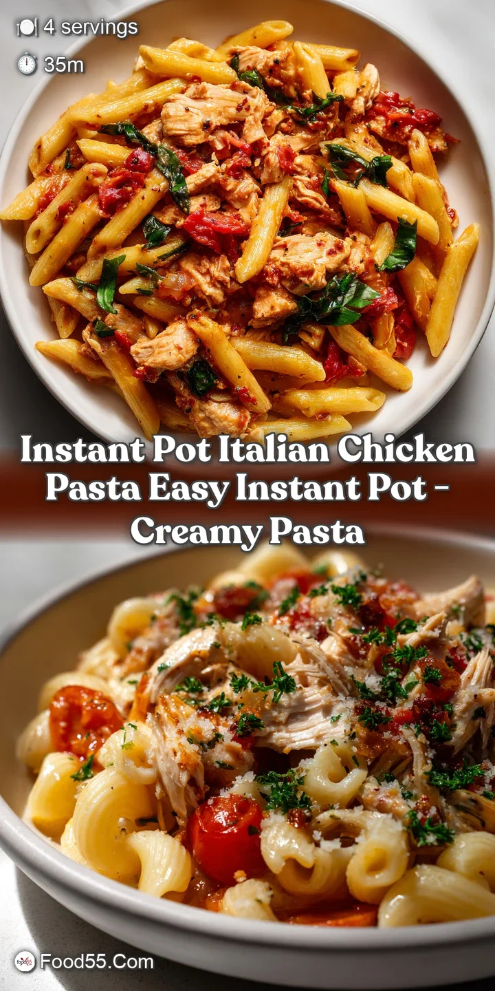 Instant Pot Italian chicken pasta Easy Instant Pot - Creamy Pasta