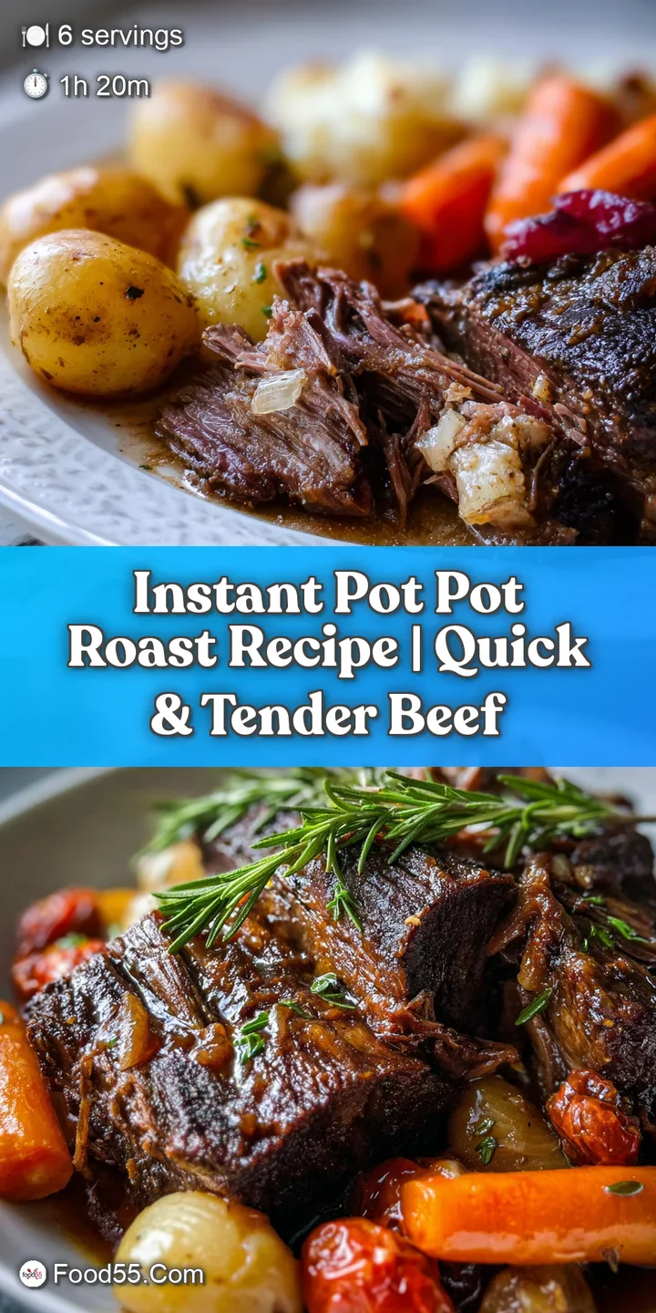 Close-up of moist, shredded pot roast revealing juicy strands. Hints of herbs and pepper visible in the savory gravy.