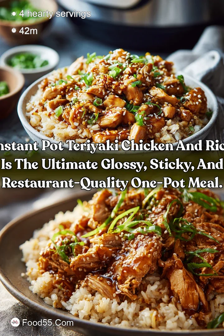 Instant Pot Teriyaki Chicken and Rice is the ultimate glossy sticky and restaurant-quality one-pot meal.