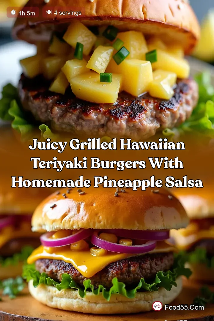 Juicy Grilled Hawaiian Teriyaki Burgers with Homemade Pineapple Salsa
