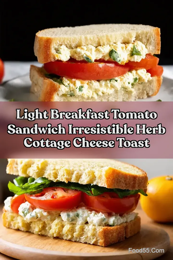 Light Breakfast Tomato Sandwich Irresistible Herb Cottage Cheese Toast