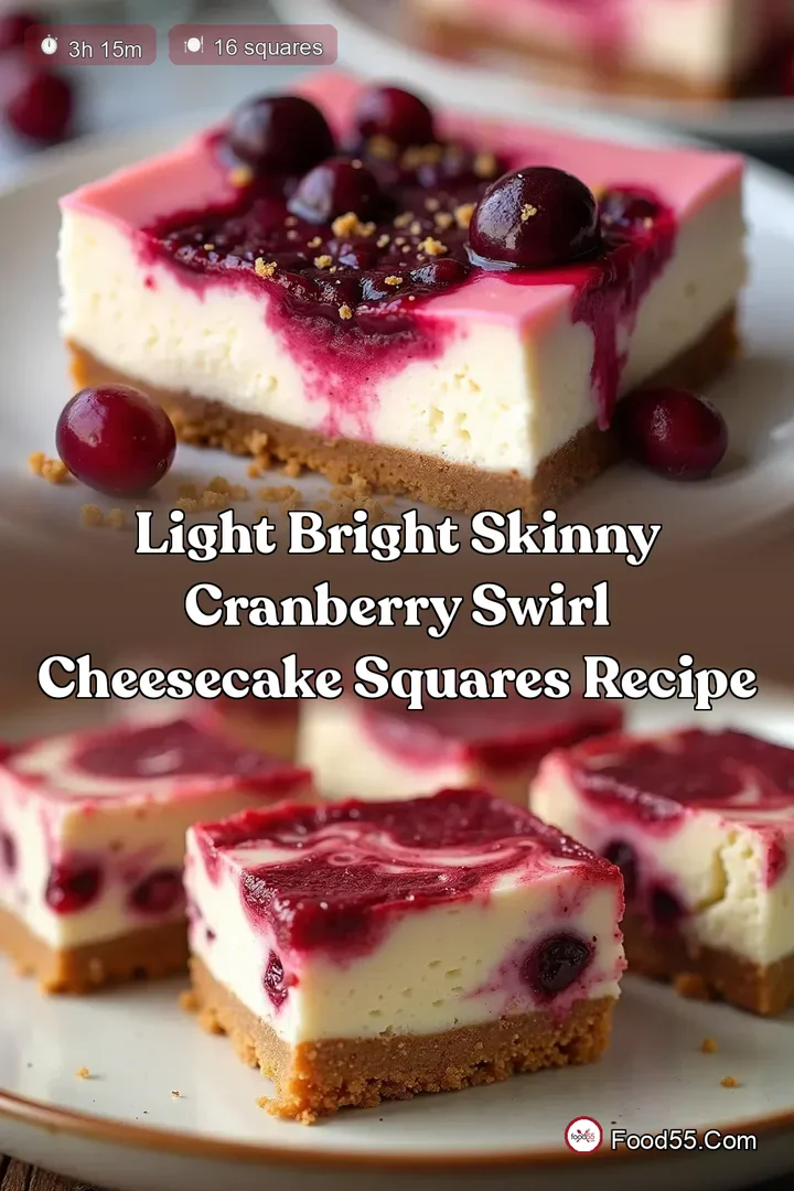 Light Bright Skinny Cranberry Swirl Cheesecake Squares Recipe