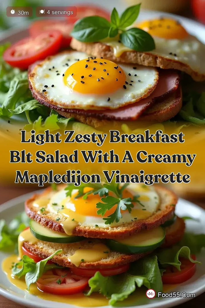 Light Zesty Breakfast BLT Salad with a Creamy MapleDijon Vinaigrette