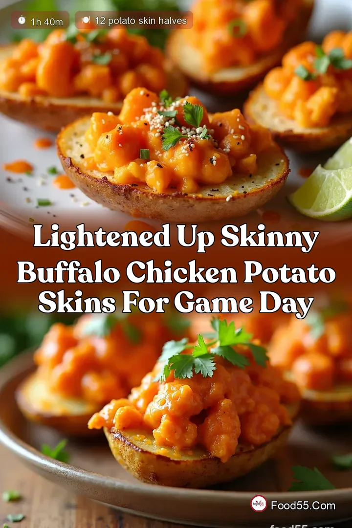 Lightened Up Skinny Buffalo Chicken Potato Skins for Game Day