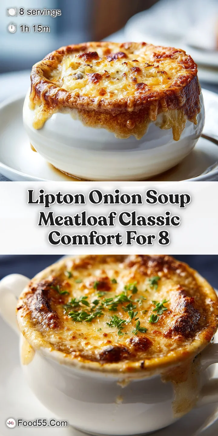 Close-up of a juicy meatloaf slice reveals a tender interior with visible onions. The rich brown crust promises a flavorfu...