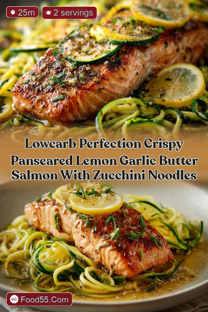 LowCarb Perfection Crispy PanSeared Lemon Garlic Butter Salmon with Zucchini Noodles