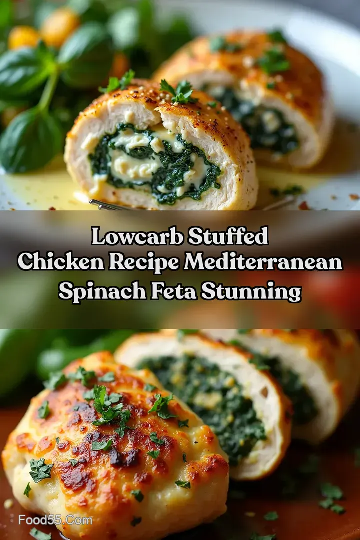 LowCarb Stuffed Chicken Recipe Mediterranean Spinach Feta Stunning