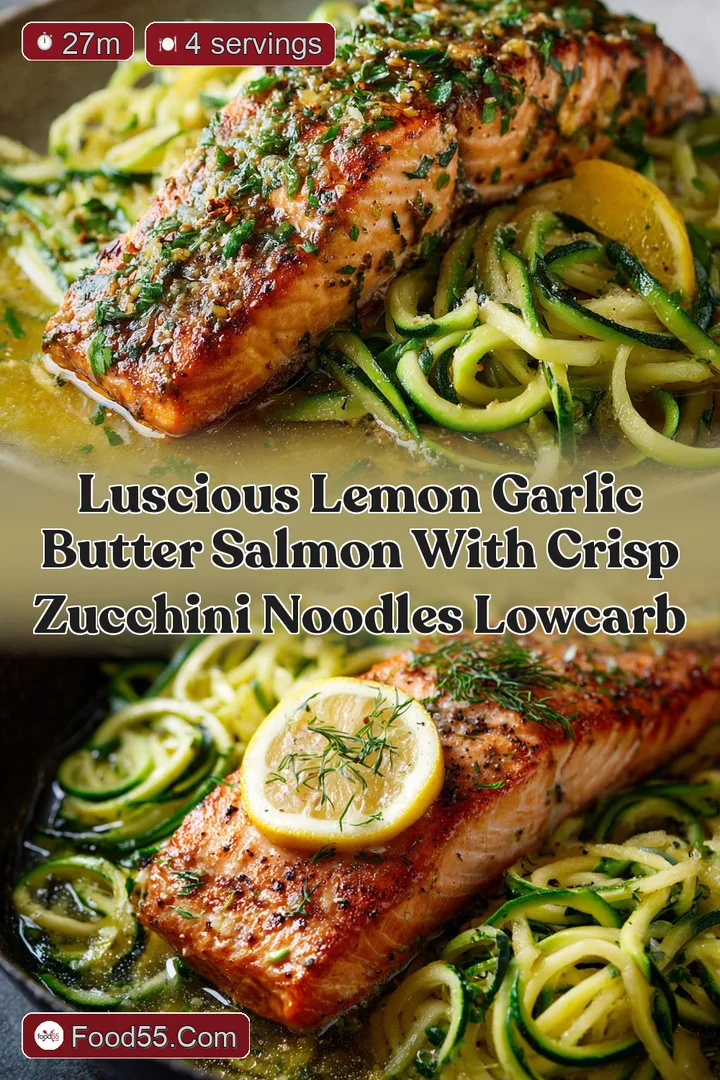 Luscious Lemon Garlic Butter Salmon with Crisp Zucchini Noodles LowCarb