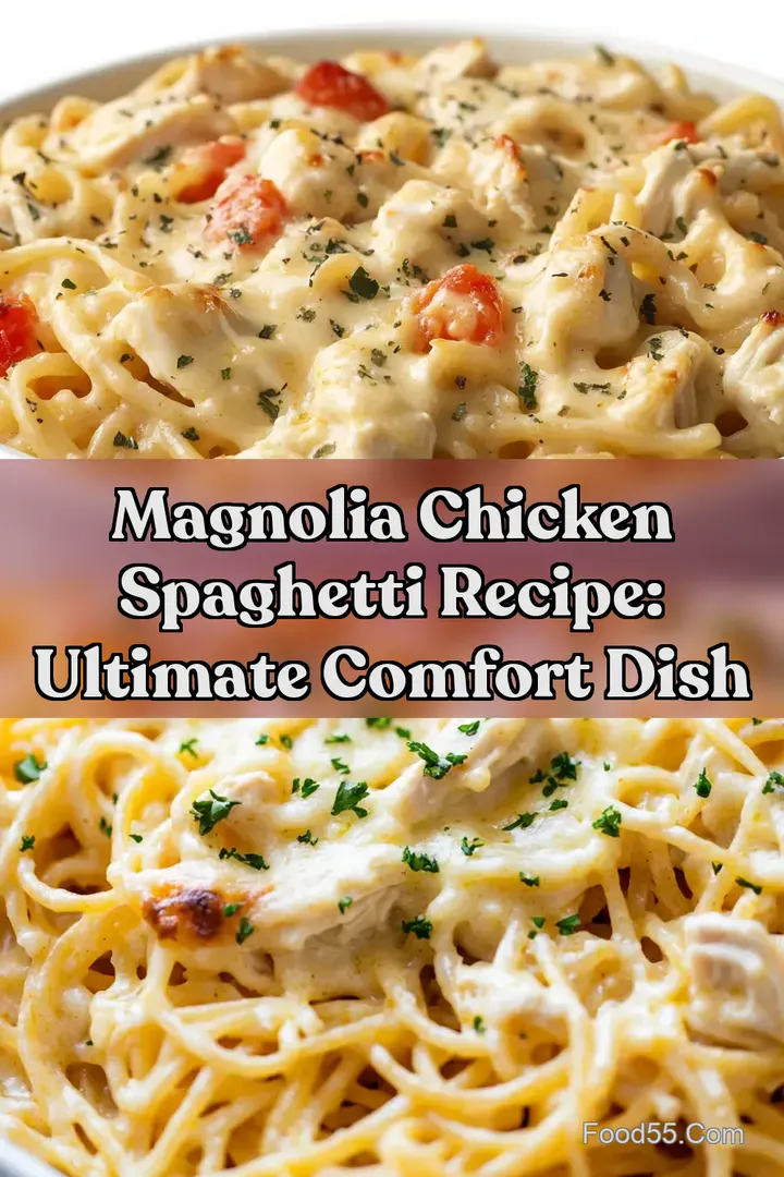 Magnolia Chicken Spaghetti Recipe: Ultimate Comfort Dish : PIN FOR LATER Magnolia Chicken Spaghetti Recipe: Ultimate Comfort Dish