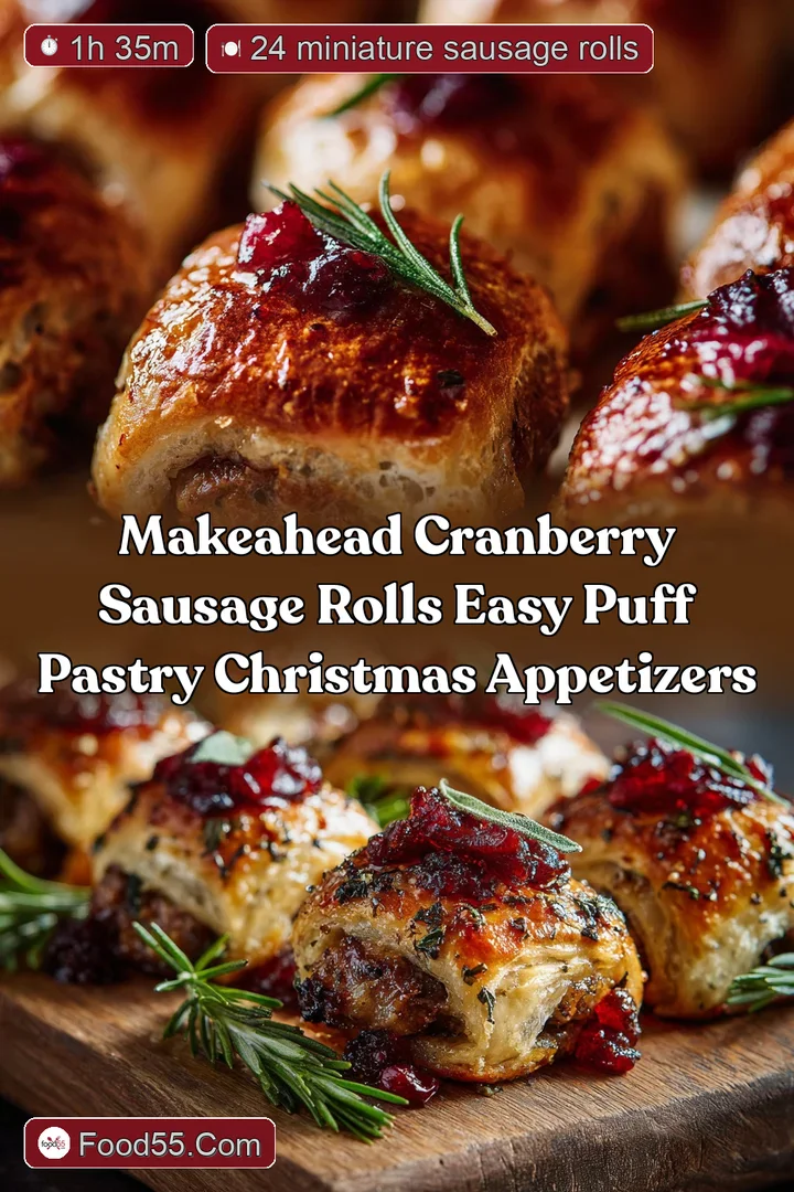 MakeAhead Cranberry Sausage Rolls Easy Puff Pastry Christmas Appetizers