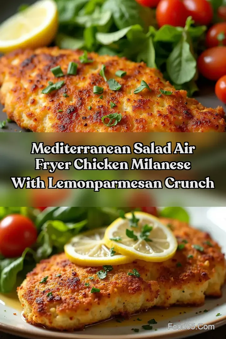 Mediterranean Salad Air Fryer Chicken Milanese With LemonParmesan Crunch