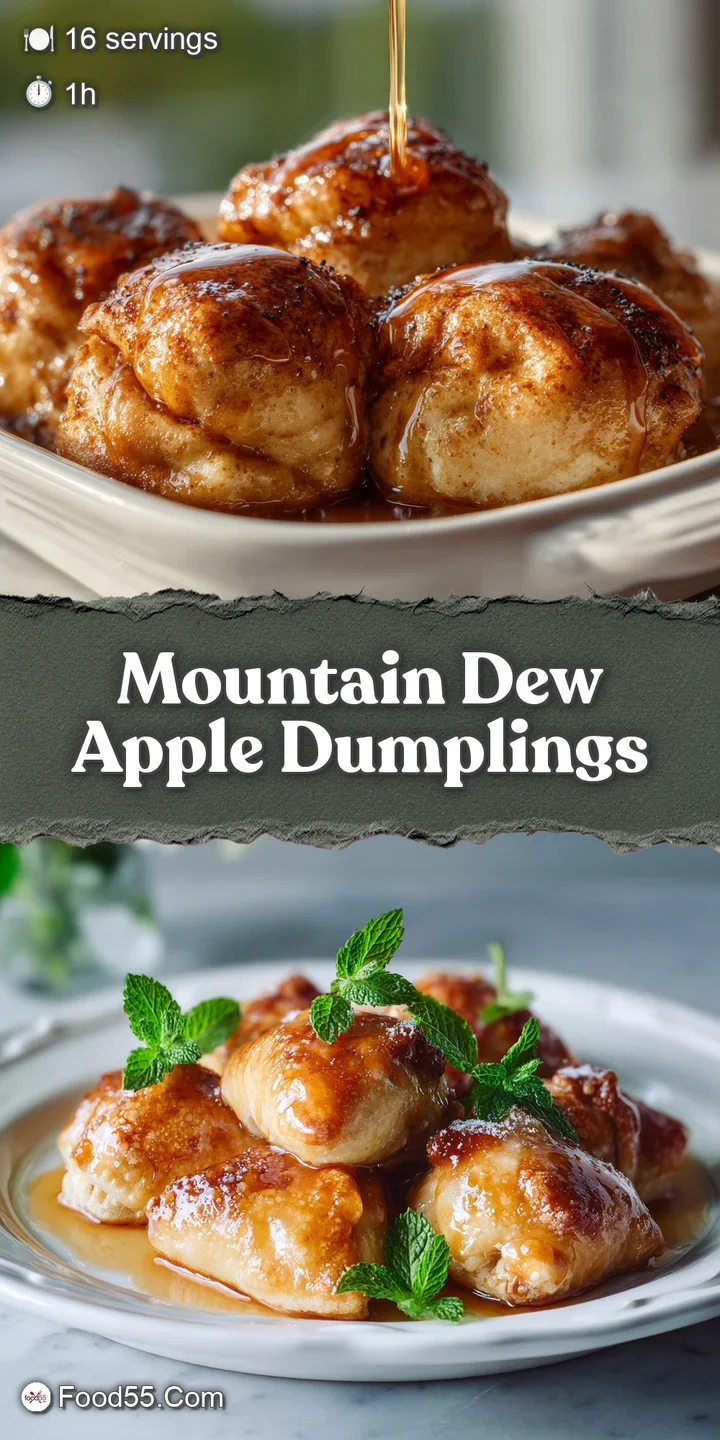 Close-up on the bubbly crust of a baked apple dumpling, dripping with sweet, bright green glaze. Hints of soft, baked appl...