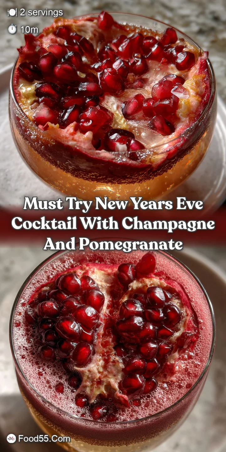 Close-up of a sparkling champagne cocktail, showcasing the vibrant red pomegranate seeds and delicate bubbles, capturing t...