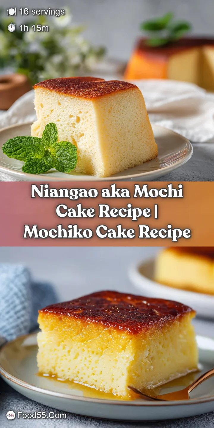 Close-up of a glistening, freshly baked mochi cake. Its chewy, crisp exterior contrasts with the tender interior, beckonin...