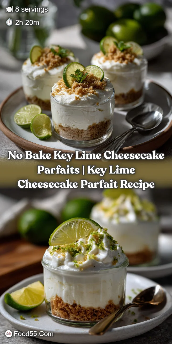 No Bake Key Lime Cheesecake Parfaits | Key Lime Cheesecake Parfait Recipe
