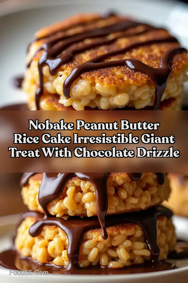NoBake Peanut Butter Rice Cake Irresistible Giant Treat With Chocolate Drizzle