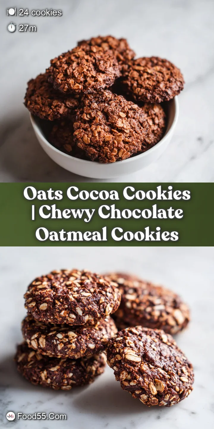 Oats Cocoa Cookies for 24 Cookies: Chewy and Rich - appetizing dish ready to serve