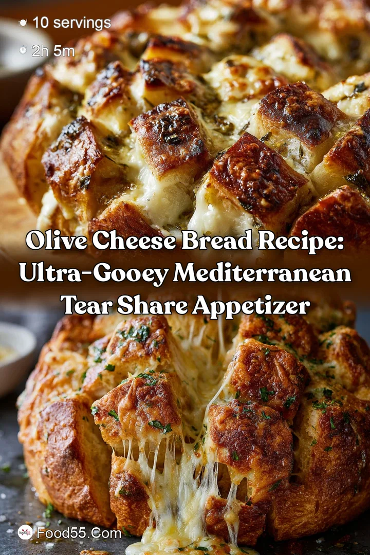 Olive Cheese Bread Recipe: Ultra-Gooey Mediterranean Tear Share Appetizer