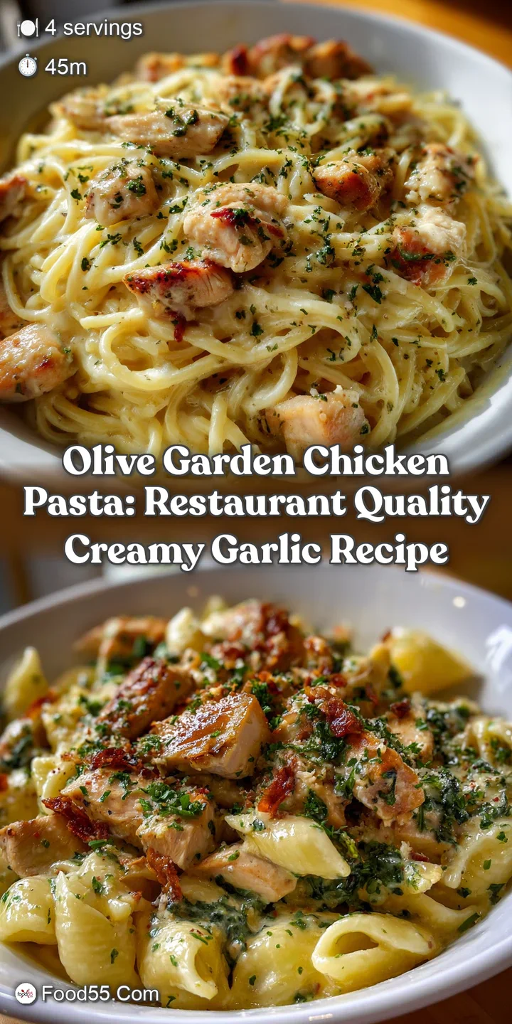 Olive Garden Chicken Pasta: Restaurant Quality Creamy Garlic Recipe