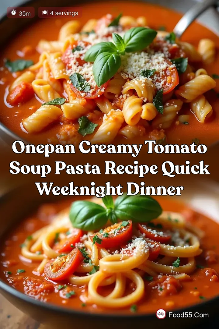 OnePan Creamy Tomato Soup Pasta Recipe Quick Weeknight Dinner
