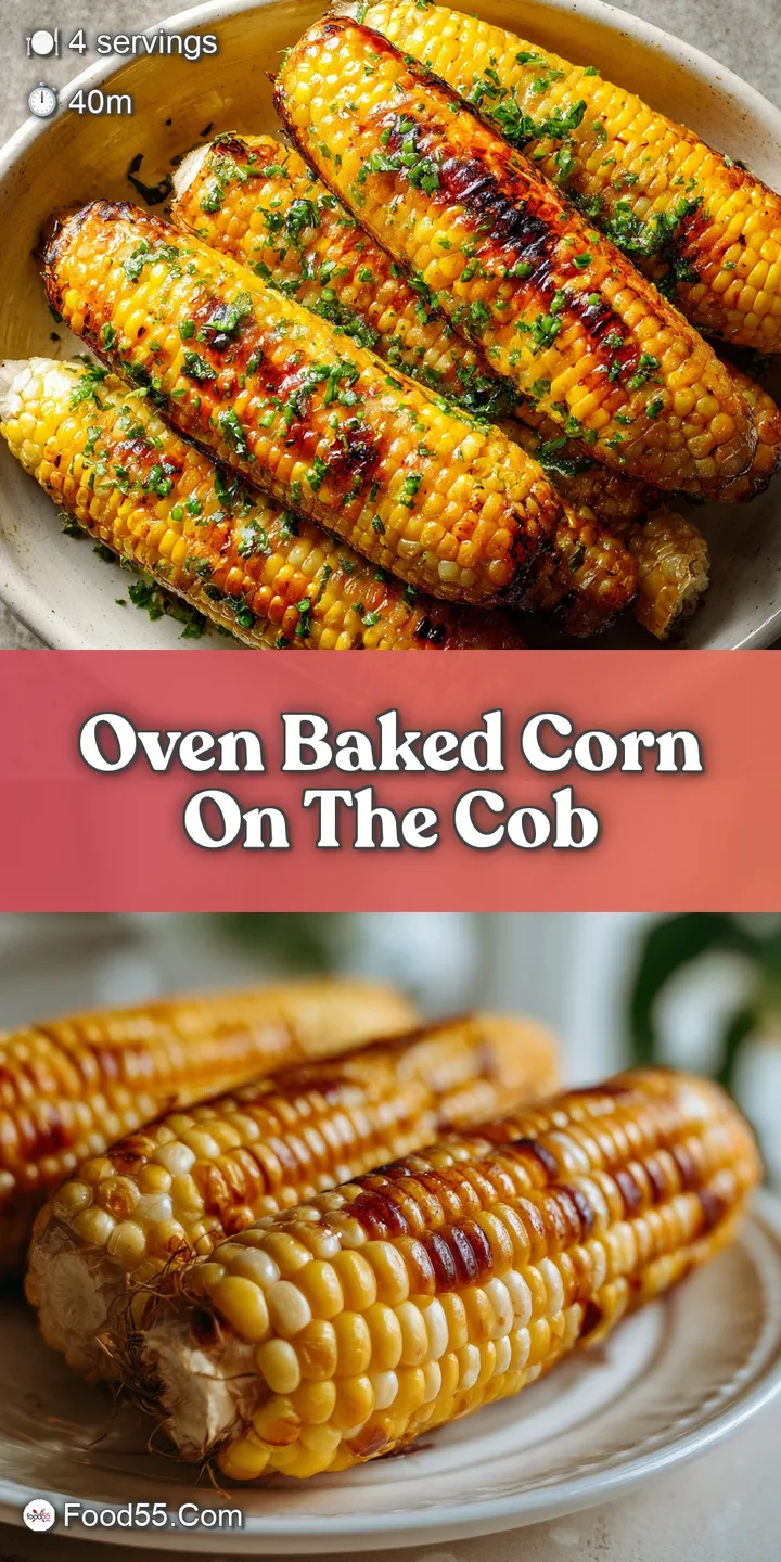 Close-up showcasing the juicy kernels of oven-baked corn on the cob, with steam rising and butter melting into crevices.