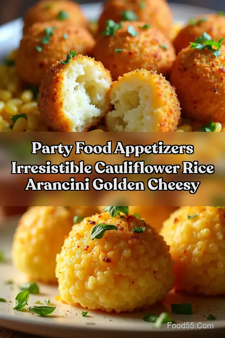 Party Food Appetizers Irresistible Cauliflower Rice Arancini Golden Cheesy