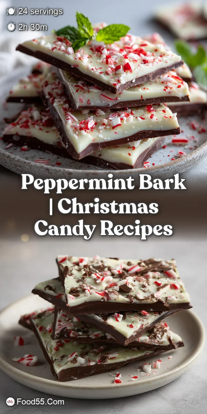 Extreme close-up of creamy white chocolate layers and crushed red peppermint crystals with a glossy, smooth finish.