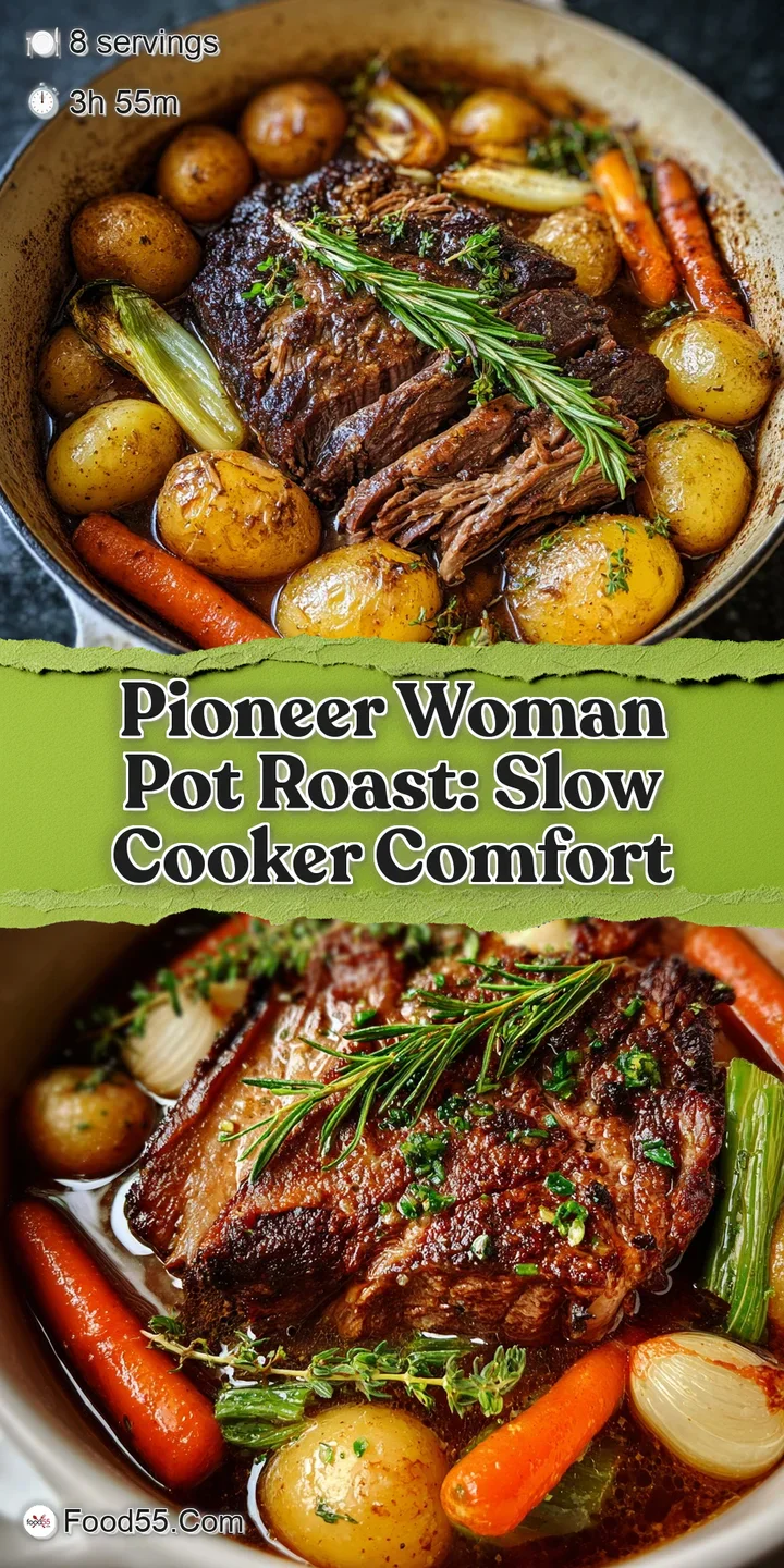 Close-up of succulent pot roast, glistening with savory gravy, showcasing tender meat and colorful vegetables, inviting an...