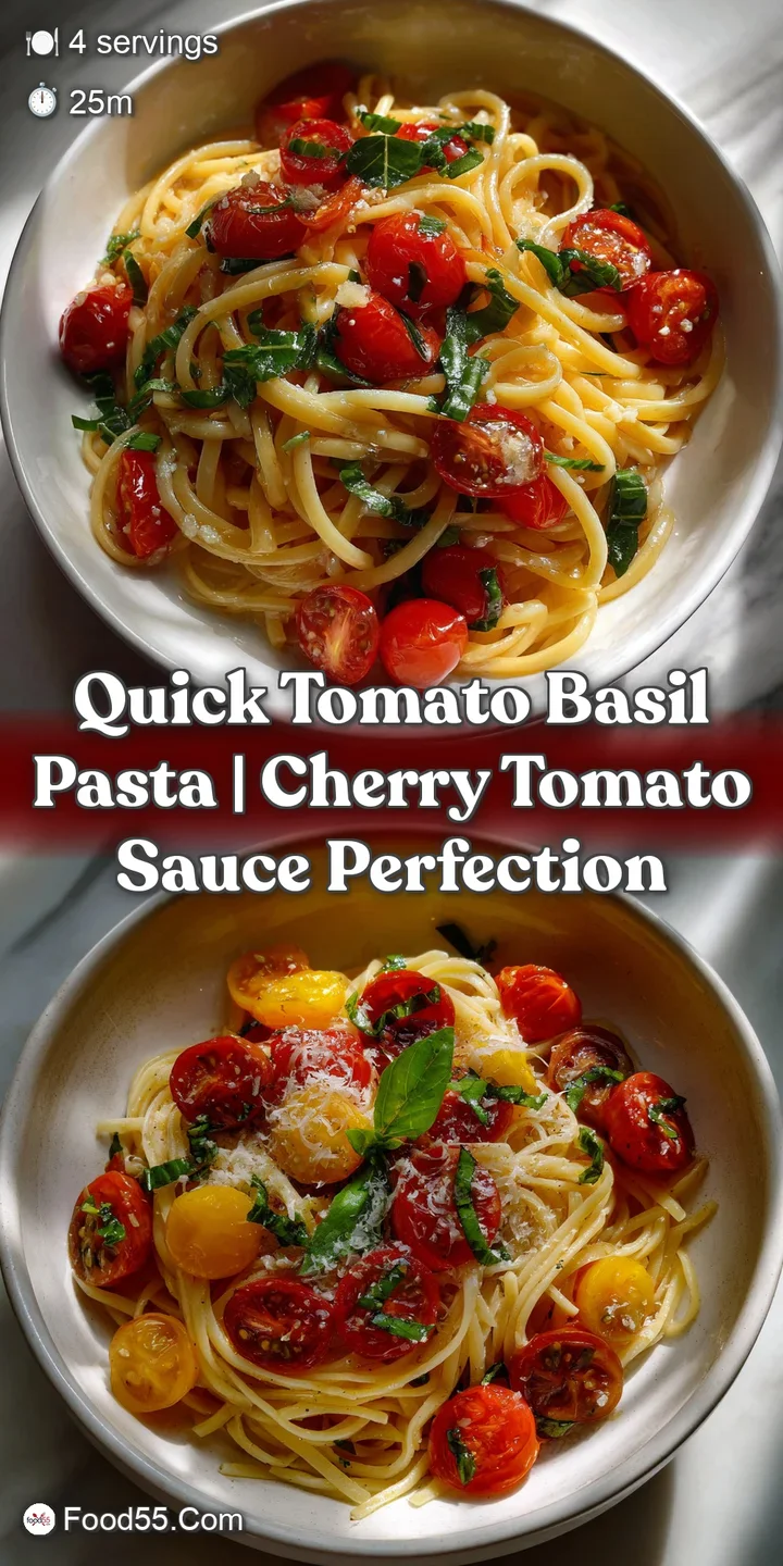 Quick Tomato Basil Pasta | Cherry Tomato Sauce Perfection