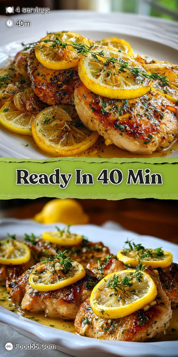 Close-up of tender chicken baked with garlic and lemon, skin glistening, showing juicy, shreddable texture. Aromatic herbs...