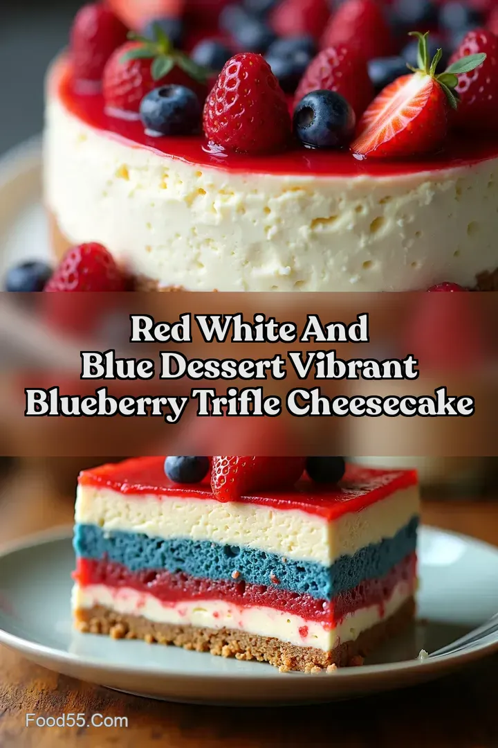 Red White and Blue Dessert Vibrant Blueberry Trifle Cheesecake