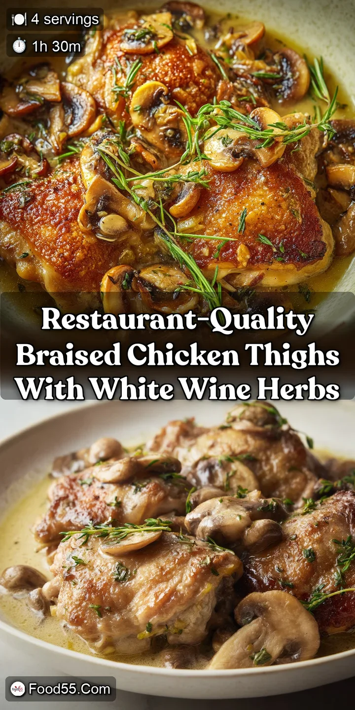 Restaurant-Quality Braised Chicken Thighs with White Wine Herbs
