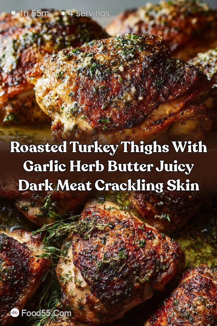 Roasted Turkey Thighs with Garlic Herb Butter Juicy Dark Meat Crackling Skin