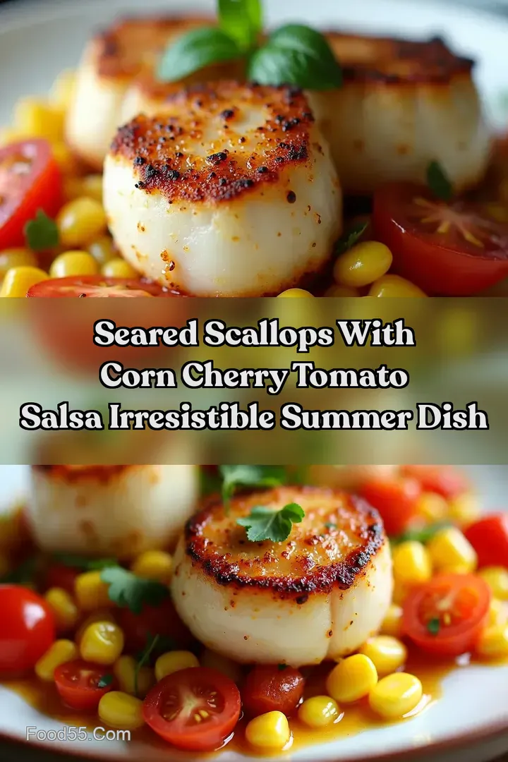 Seared Scallops With Corn Cherry Tomato Salsa Irresistible Summer Dish