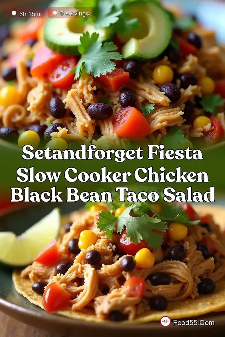 SetandForget Fiesta Slow Cooker Chicken Black Bean Taco Salad