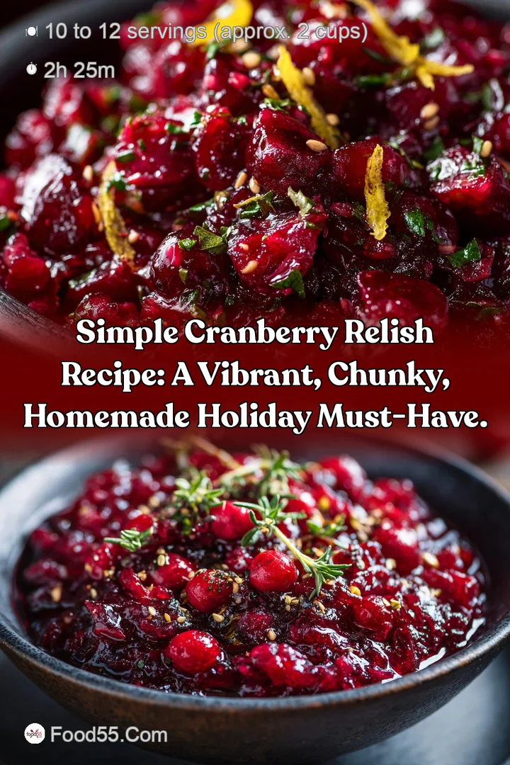 Simple Cranberry Relish Recipe: A vibrant chunky homemade holiday must-have.