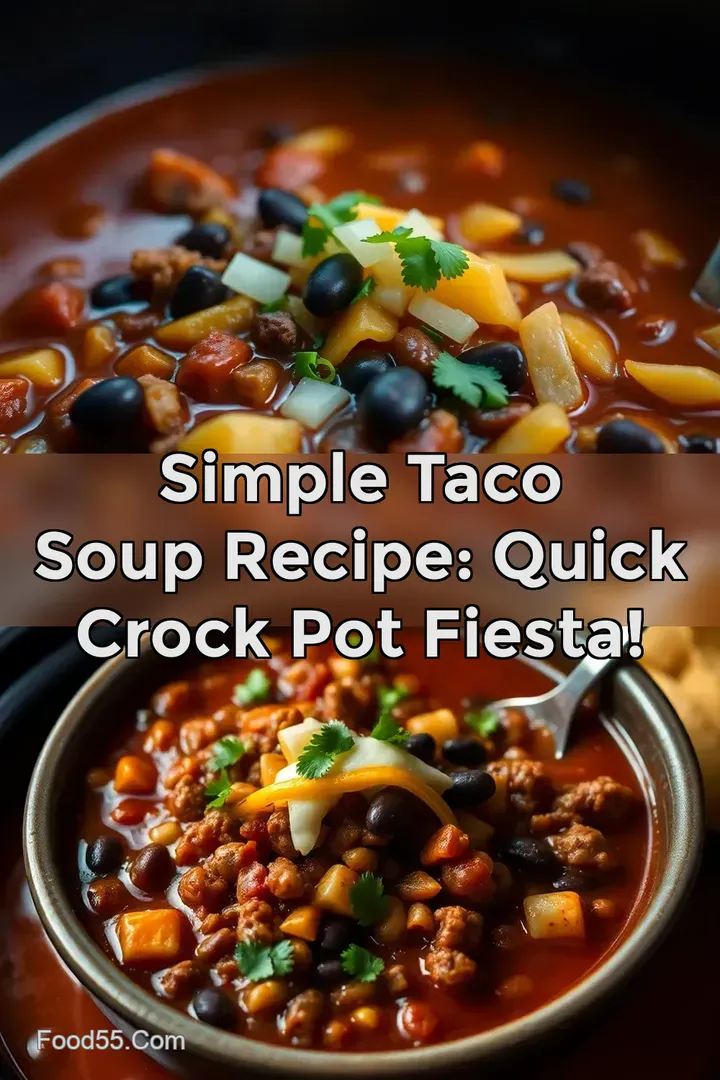 Simple Taco Soup Recipe: Quick Crock Pot Fiesta! : PIN FOR LATER Simple Taco Soup Recipe: Quick Crock Pot Fiesta!