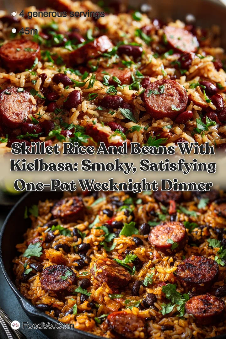 Skillet Rice and Beans with Kielbasa: Smoky Satisfying One-Pot Weeknight Dinner