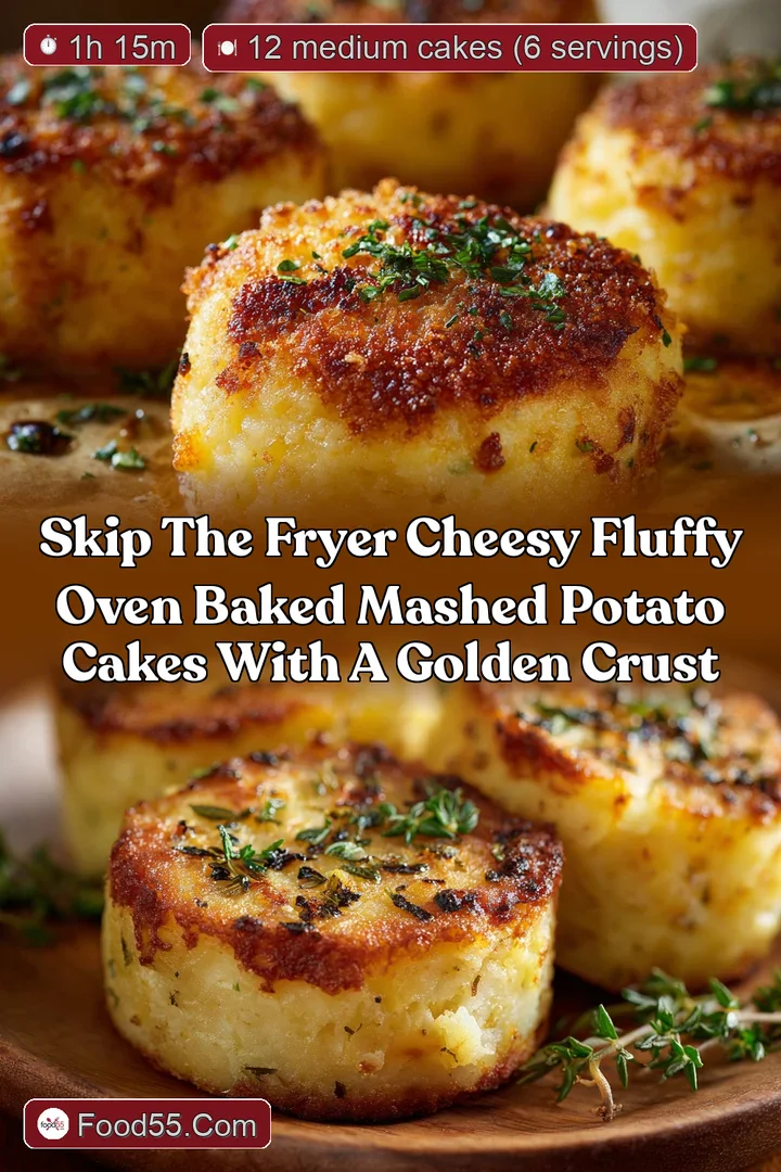 Skip the fryer Cheesy fluffy Oven Baked Mashed Potato Cakes with a golden crust