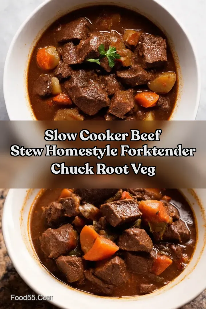 Slow Cooker Beef Stew Homestyle ForkTender Chuck Root Veg
