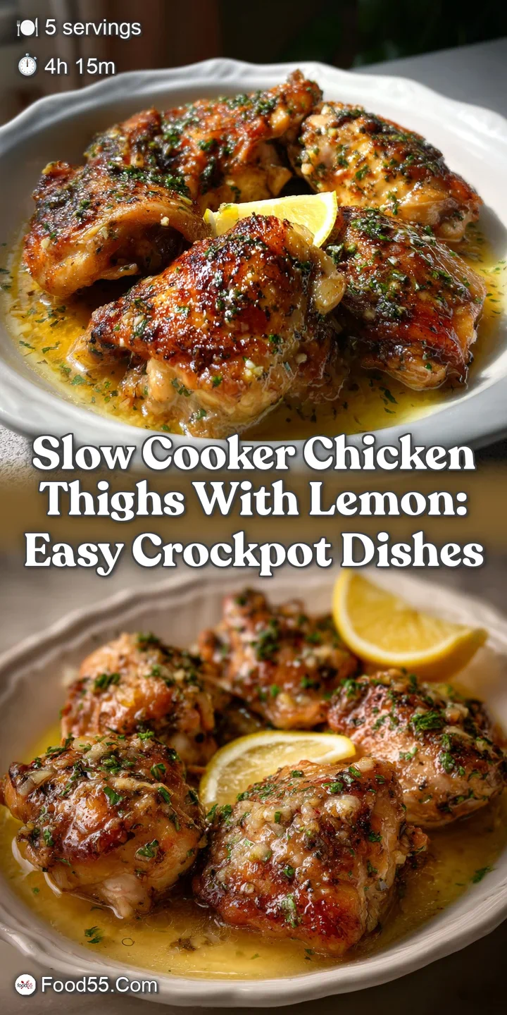 Slow Cooker Chicken Thighs with Lemon: Easy Crockpot Dishes