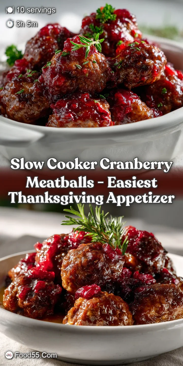 Slow Cooker Cranberry Meatballs - Easiest Thanksgiving Appetizer
