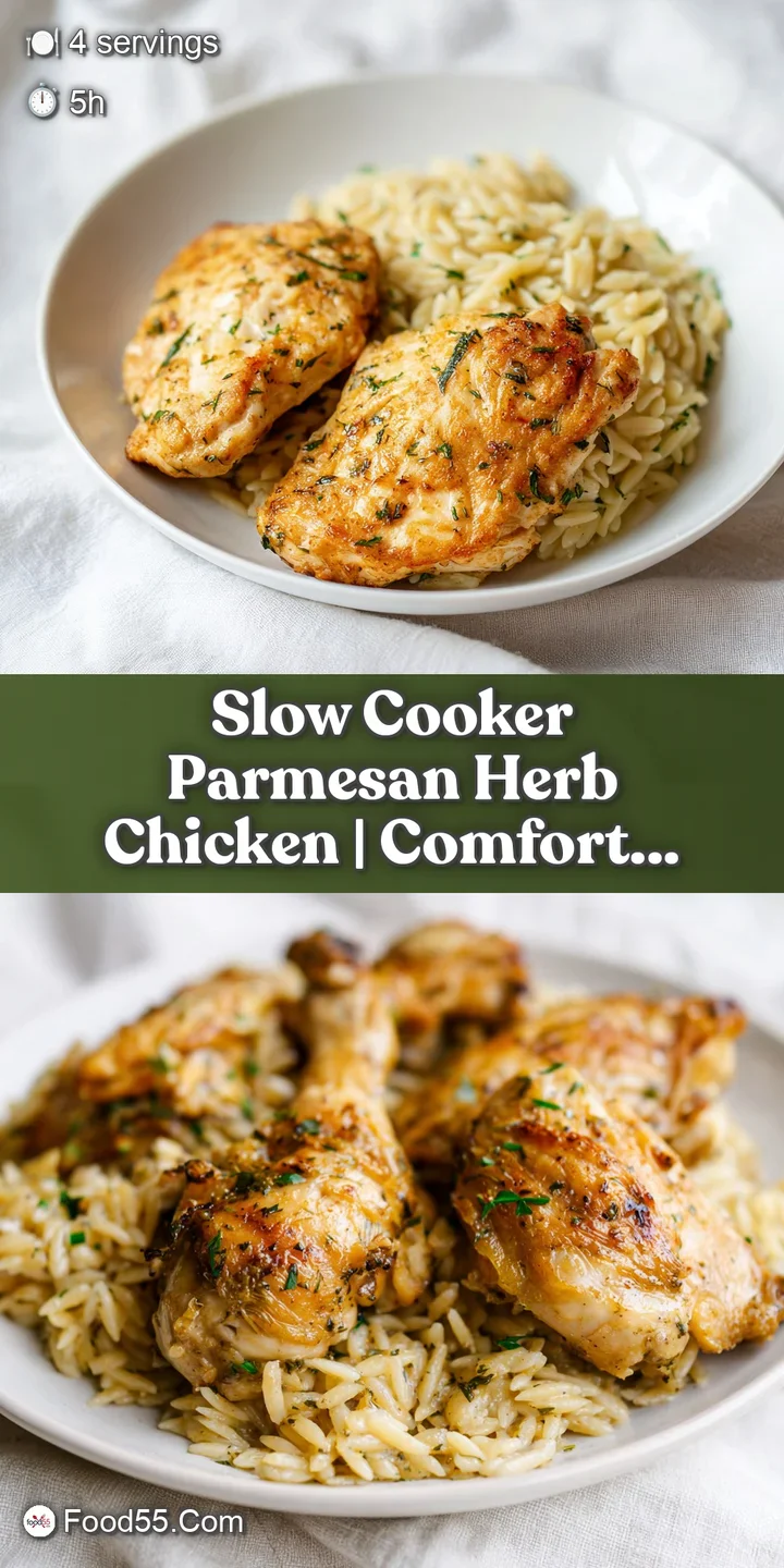 Close-up of moist chicken breast topped with melted parmesan cheese and aromatic green herbs, glistening with juice.