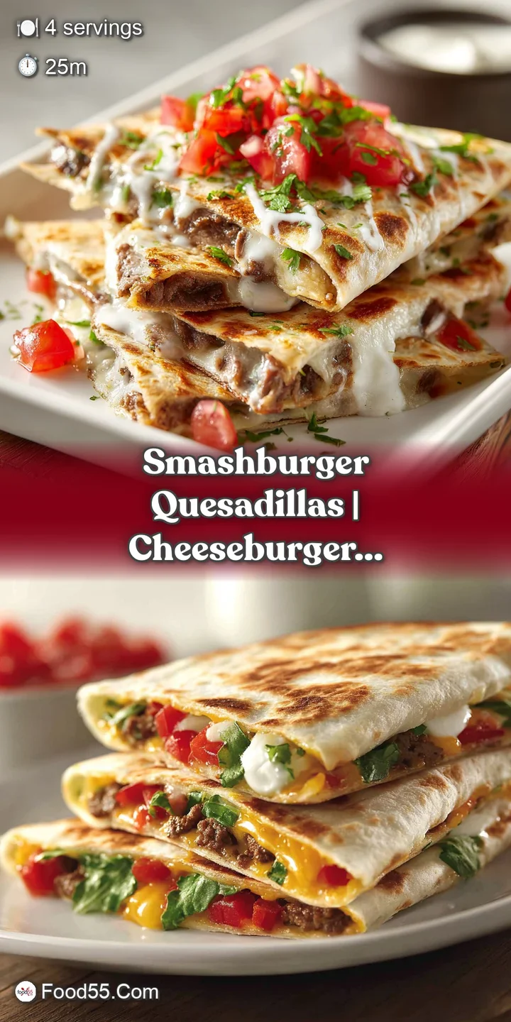 Close-up of a crispy, golden-brown smashed burger patty tucked inside a perfectly griddled, cheesy tortilla wedge.