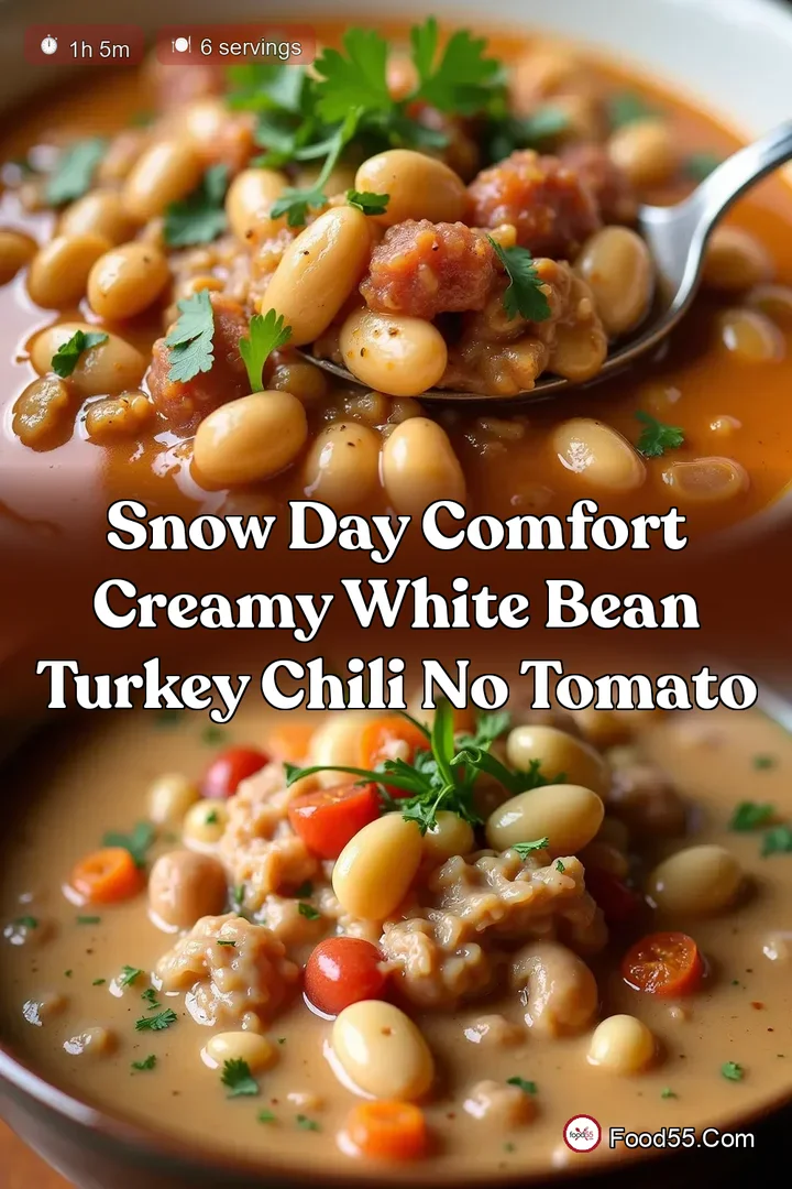 Snow Day Comfort Creamy White Bean Turkey Chili No Tomato