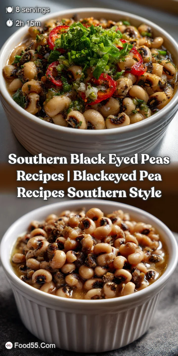 Close-up of velvety black-eyed peas, their dark skins contrasting with creamy interiors, hints of smoke and flavorful brot...