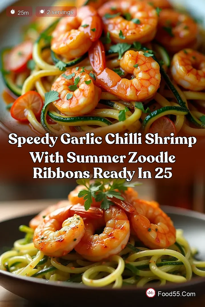 Speedy Garlic Chilli Shrimp with Summer Zoodle Ribbons Ready in 25
